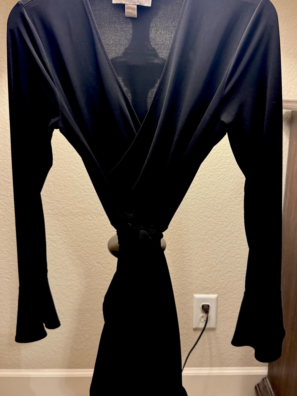 Michaels Black Long-Sleeve Wrap Dress